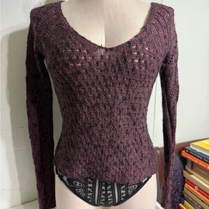 American Eagle Outfitters Burgundy Knit Sweater